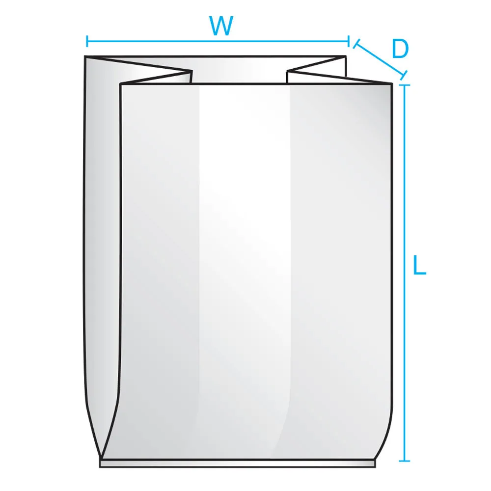 14" x 14" x 26" x 3 mil Clear Eco-Manufactured Plastic Side-Gusseted Bags (Case of 250)