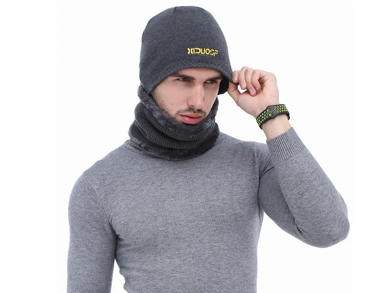 2 Piece Winter Beanie Knitted Hat Scarf Skullies Beanies Winter Hats For Men Women Caps Gorras Bonnet Fashion Cap Hats