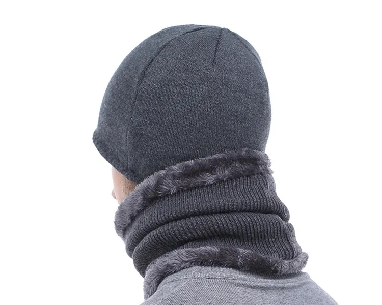 2 Piece Winter Beanie Knitted Hat Scarf Skullies Beanies Winter Hats For Men Women Caps Gorras Bonnet Fashion Cap Hats
