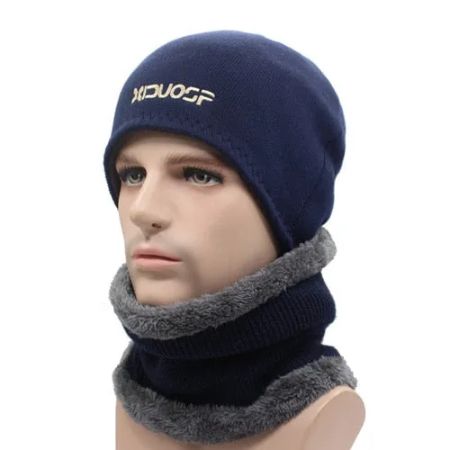 2 Piece Winter Beanie Knitted Hat Scarf Skullies Beanies Winter Hats For Men Women Caps Gorras Bonnet Fashion Cap Hats