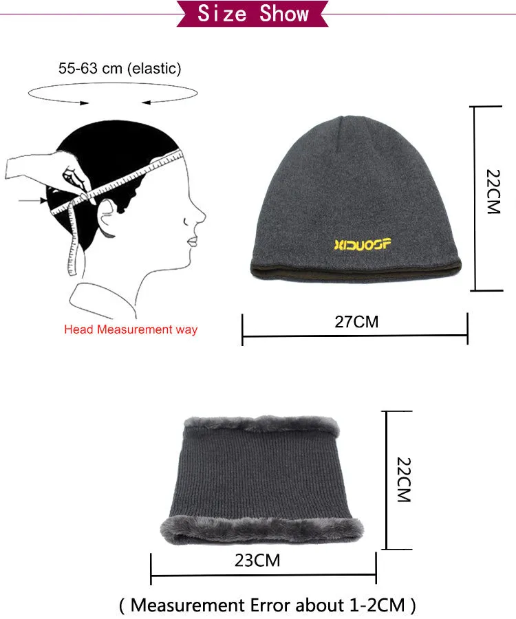2 Piece Winter Beanie Knitted Hat Scarf Skullies Beanies Winter Hats For Men Women Caps Gorras Bonnet Fashion Cap Hats