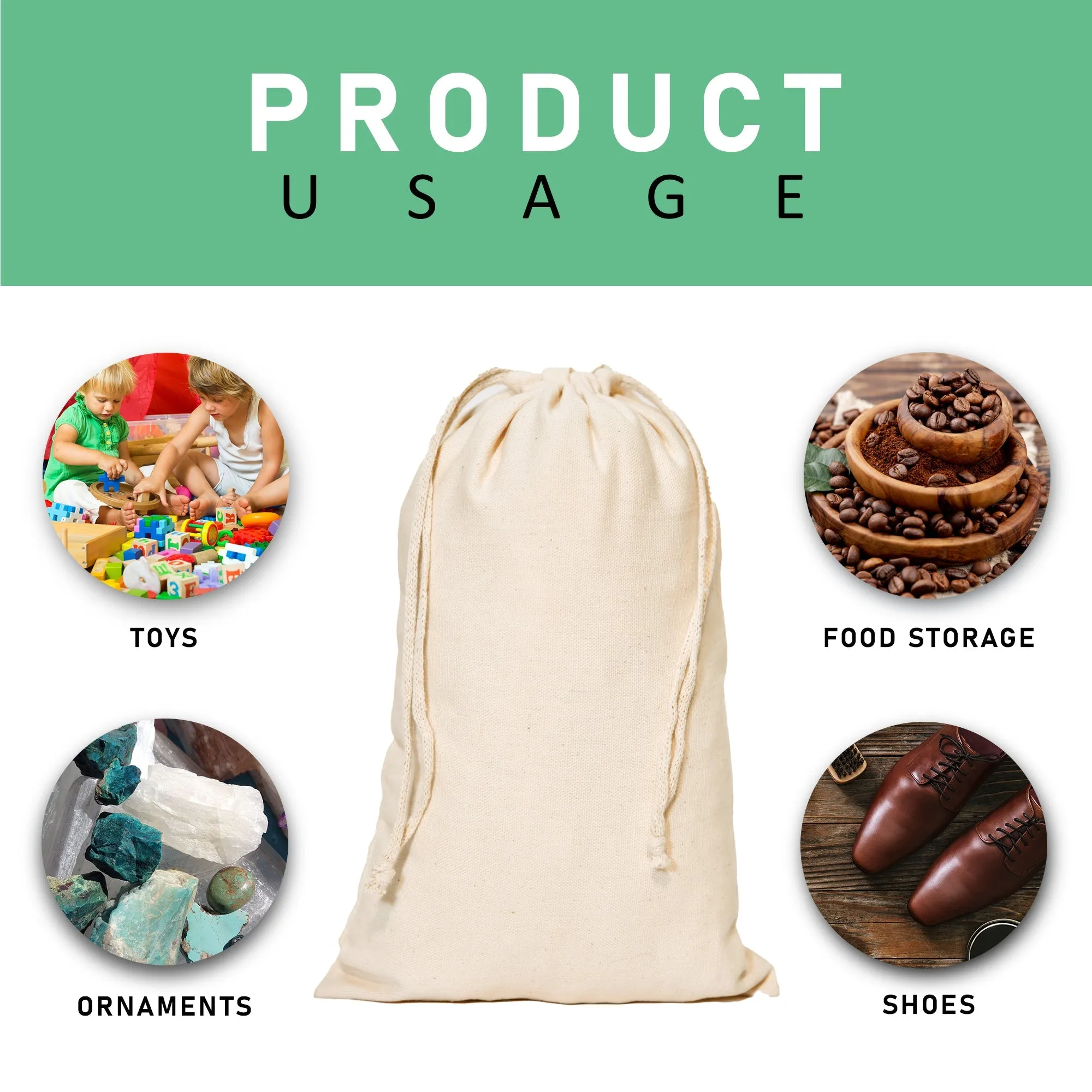 3x5 inch Premium Quality Muslin Bags