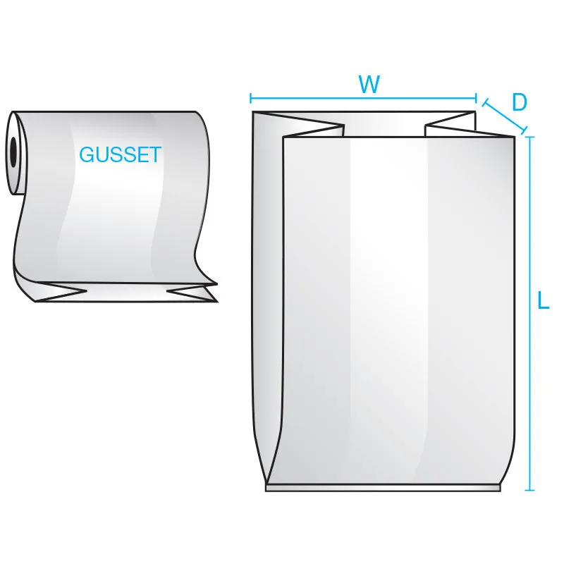 54" x 44" x 96" x 1.25 mil Clear Eco-Manufactured Plastic Side-Gusseted Bags (Roll of 100)