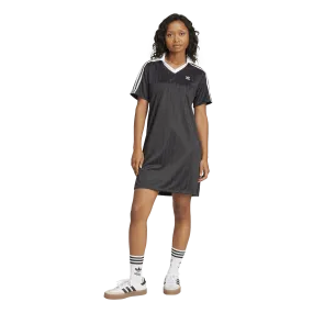 adidas Womens Adicolor Football Jacquard V-Neck Dress - Black