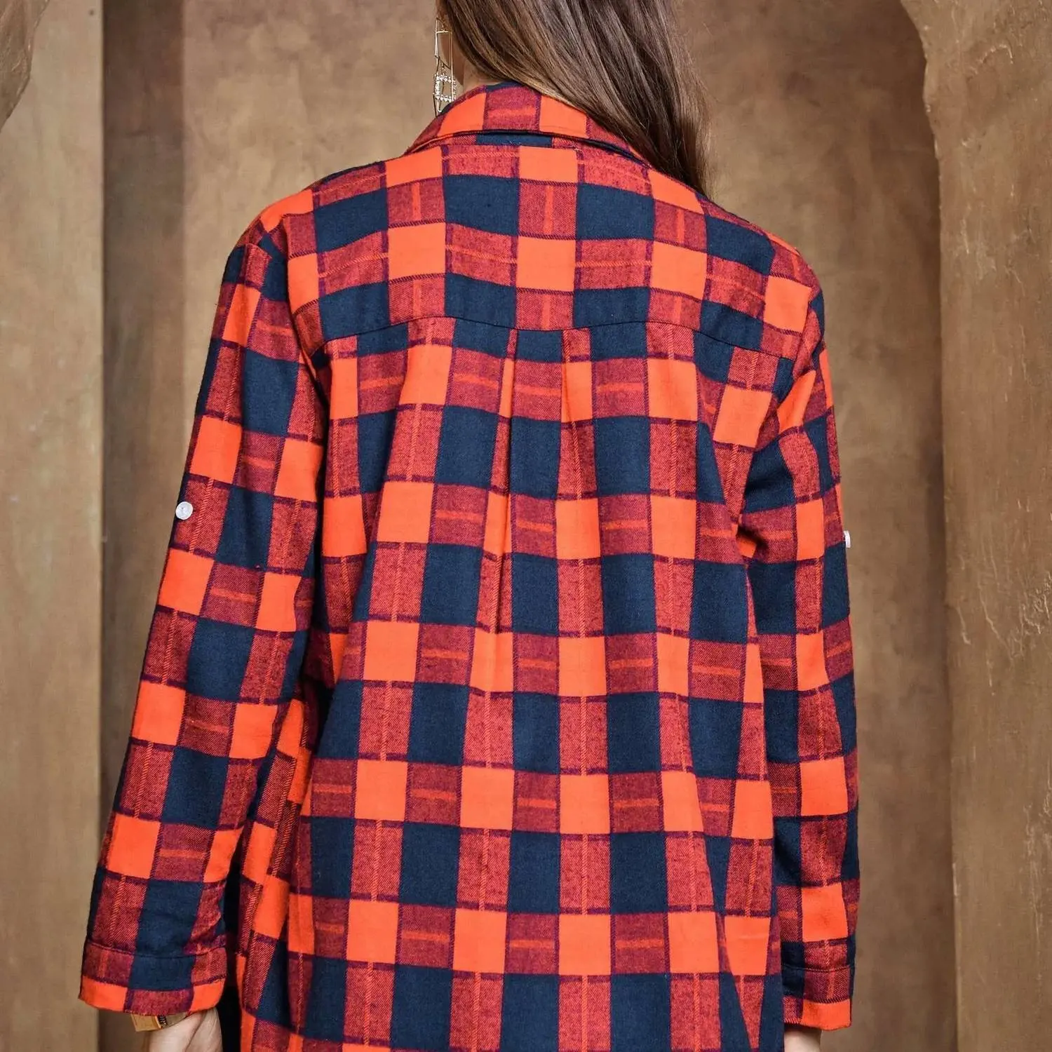 Adora - Button Down Plaid Shirt