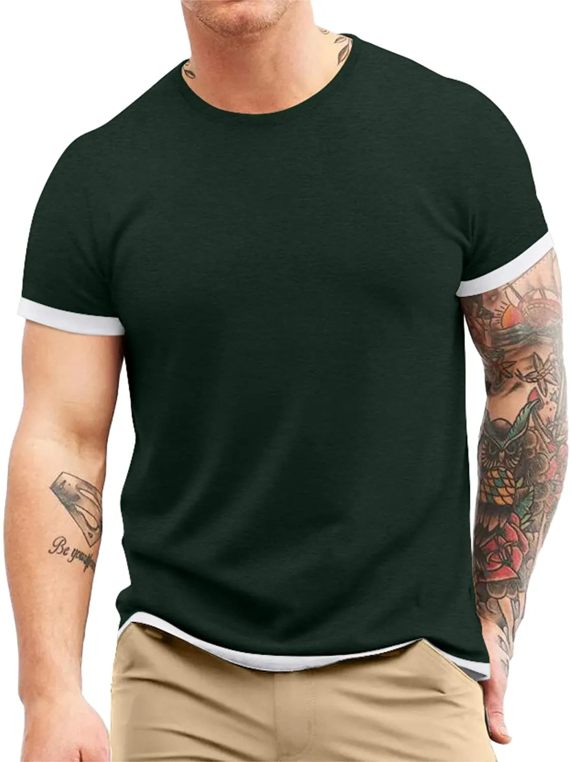 Aiyino Men's S-5XL Short Sleeve Athletic T-Shirt Classic Top Casual Workout Sports Summer Shirts