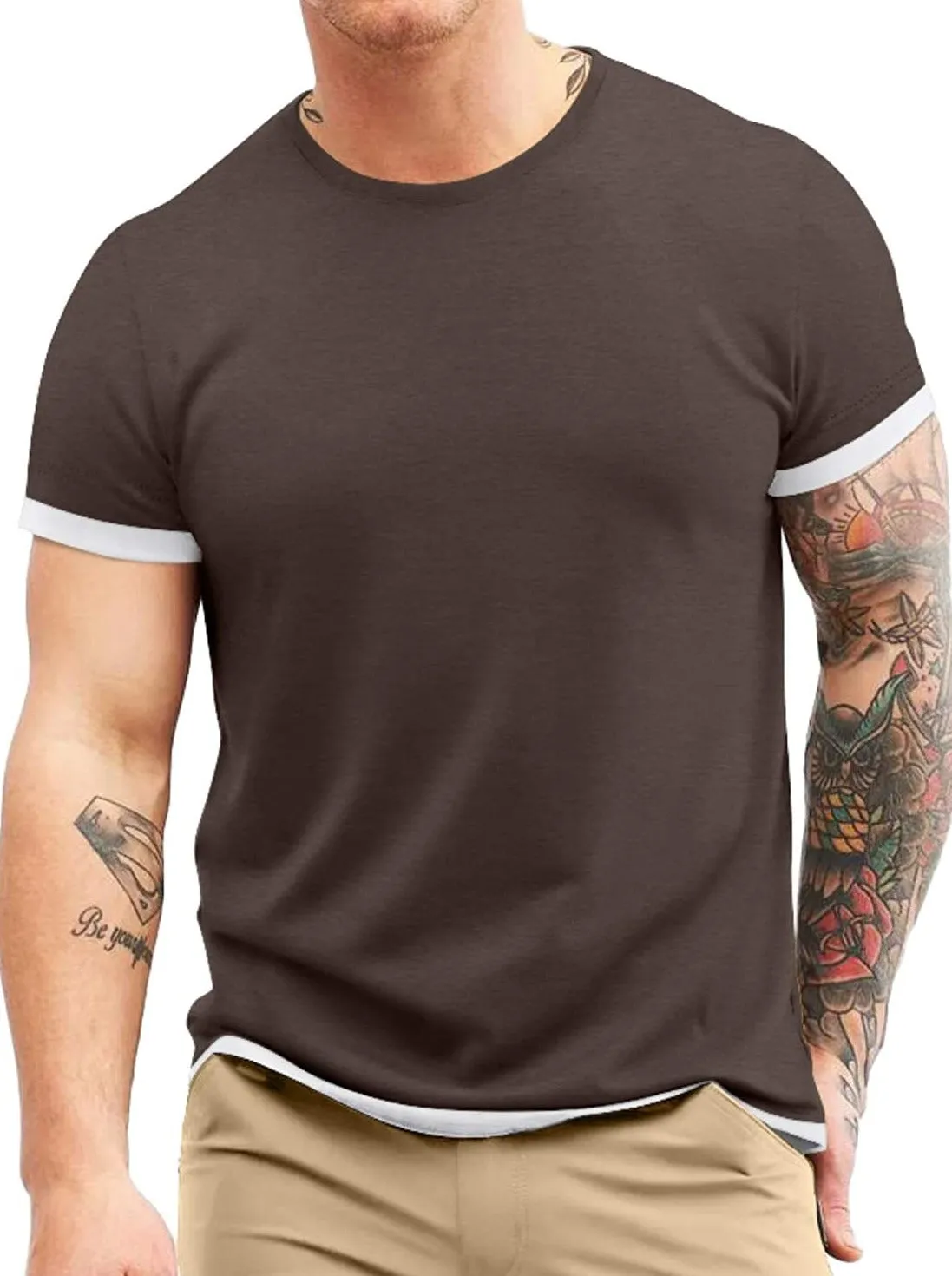 Aiyino Men's S-5XL Short Sleeve Athletic T-Shirt Classic Top Casual Workout Sports Summer Shirts