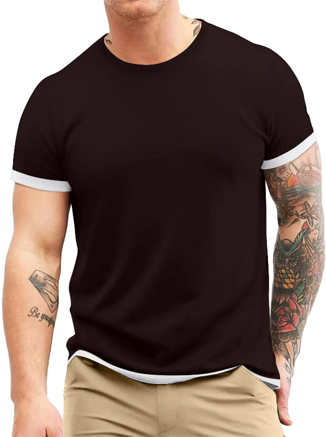 Aiyino Men's S-5XL Short Sleeve Athletic T-Shirt Classic Top Casual Workout Sports Summer Shirts