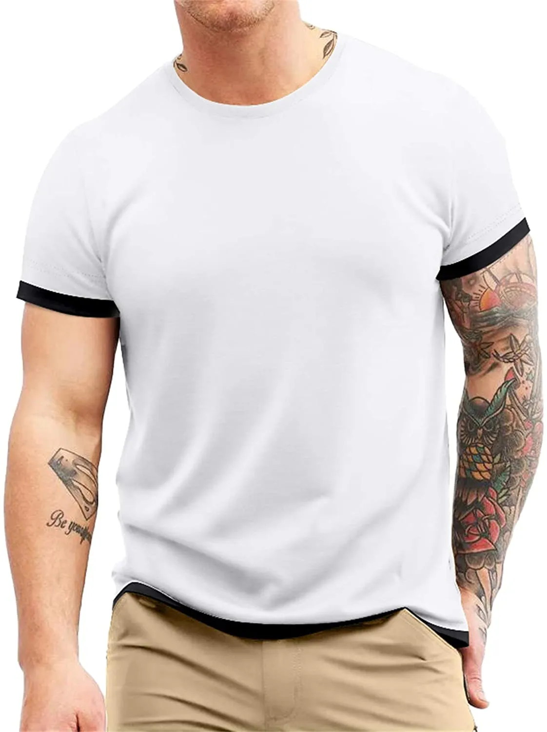 Aiyino Men's S-5XL Short Sleeve Athletic T-Shirt Classic Top Casual Workout Sports Summer Shirts