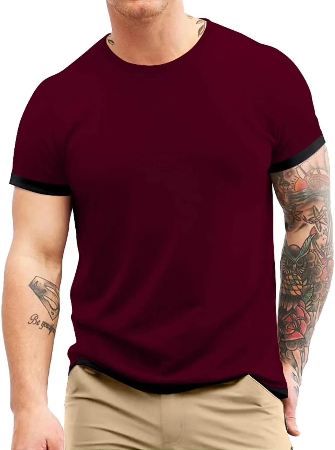 Aiyino Men's S-5XL Short Sleeve Athletic T-Shirt Classic Top Casual Workout Sports Summer Shirts