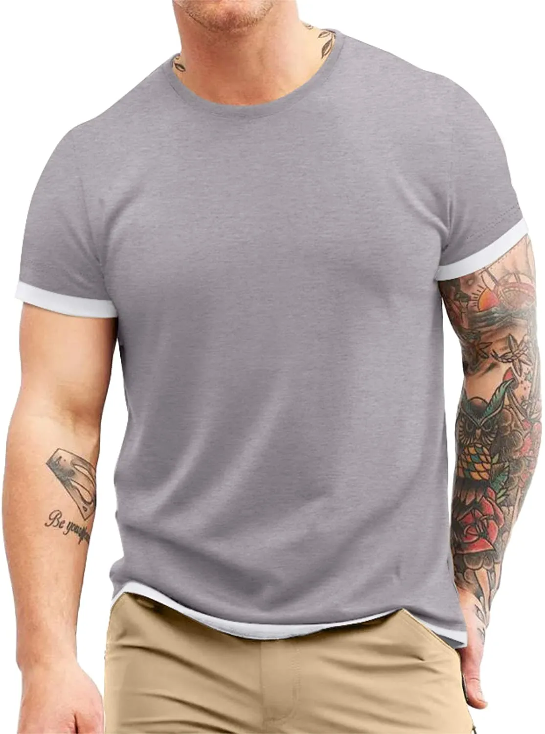 Aiyino Men's S-5XL Short Sleeve Athletic T-Shirt Classic Top Casual Workout Sports Summer Shirts