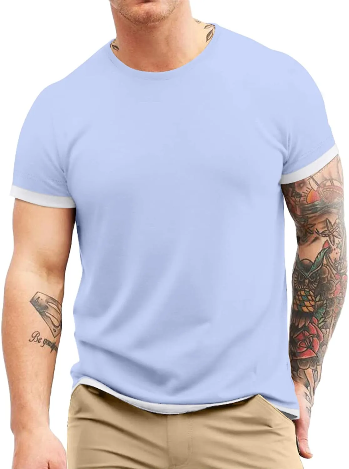Aiyino Men's S-5XL Short Sleeve Athletic T-Shirt Classic Top Casual Workout Sports Summer Shirts