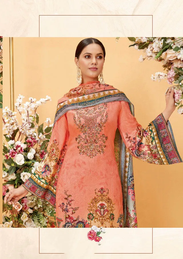 Alok Unstitched Pakistani Style Cotton Suits with Embroidery