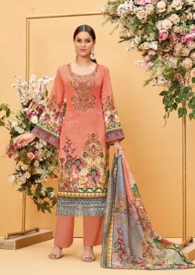 Alok Unstitched Pakistani Style Cotton Suits with Embroidery