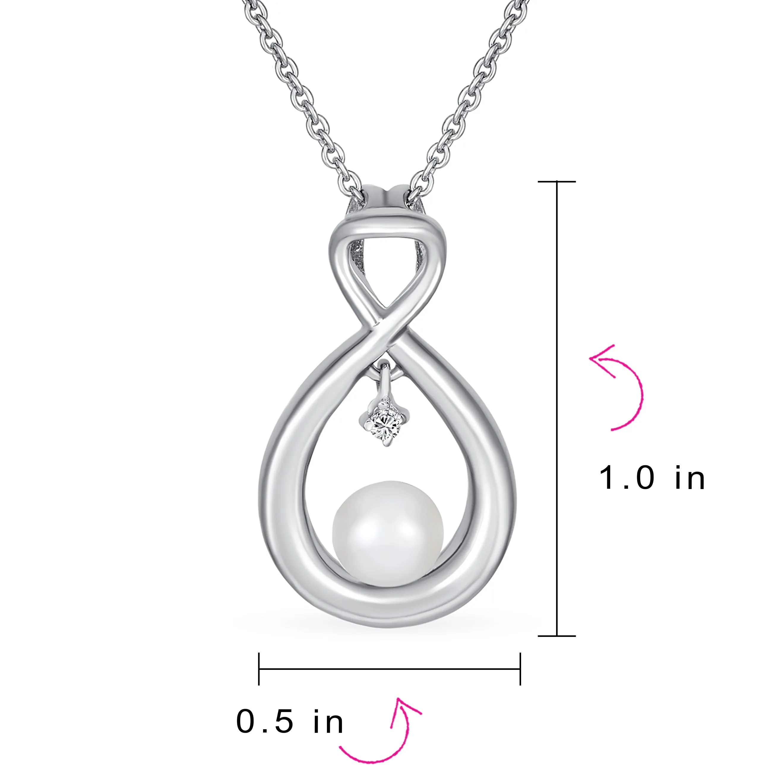 Bridal Set Freshwater Pearl Pendant Necklace Stud Earrings .925 Silver