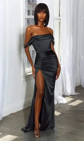 Cuff Black Evening Dress