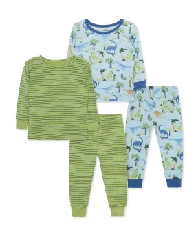 Dino 4-Piece Bamboo Pajama Set (2T-4T)