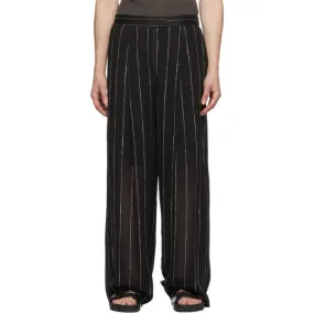 Dion Lee Black Chalk Stripe Float Trousers