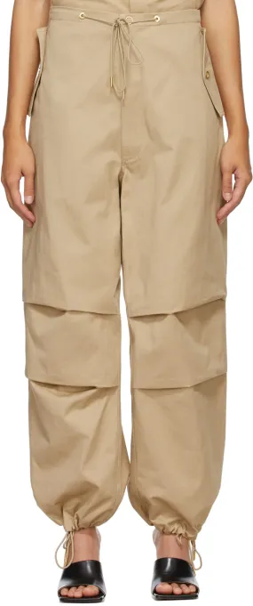 Dion Lee Tan Cotton Parachute Trousers