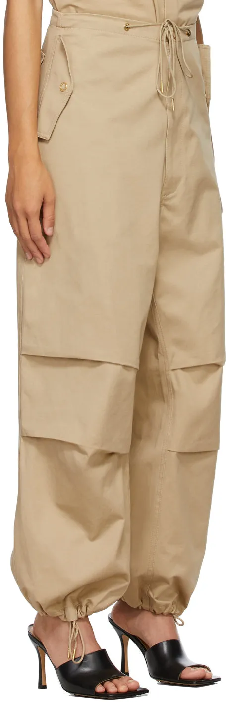 Dion Lee Tan Cotton Parachute Trousers