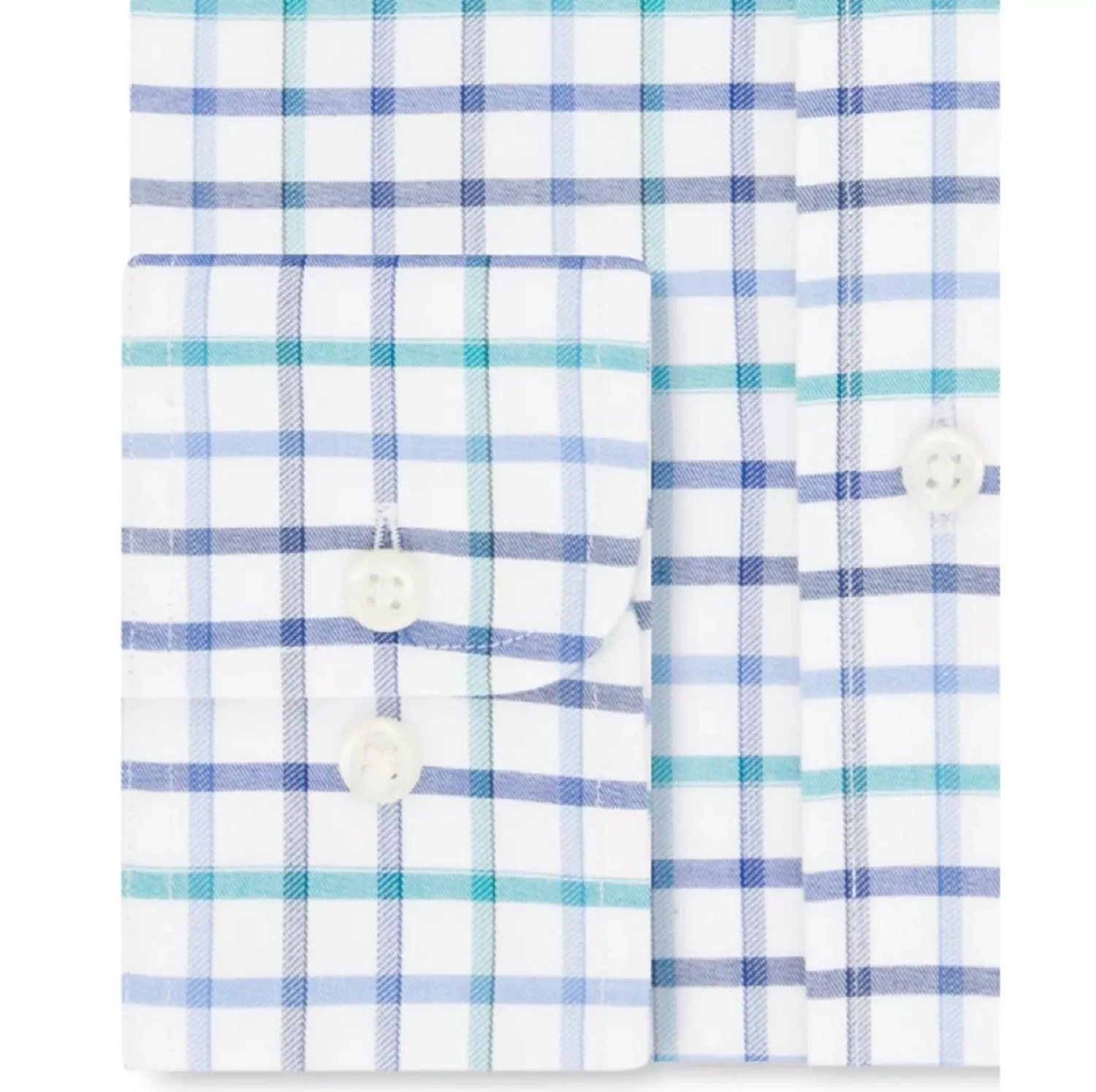 Eagle Men's Non-Iron Collar Check Flex Dress Shirt, Blue,18.5 34/35