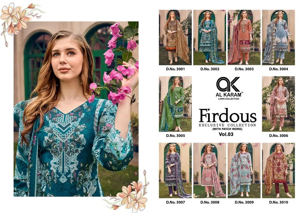 Firdous Vol 3 Al Karam Karachi Salwar Suits (485x10)