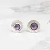 Large Enamel and Silver Target Studs Earrings - Inner Enamel