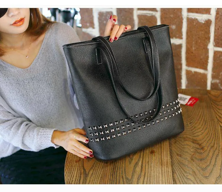 Large Rivet tote Women Shoulder Bag, Messenger Bag