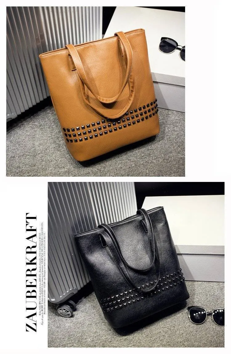 Large Rivet tote Women Shoulder Bag, Messenger Bag
