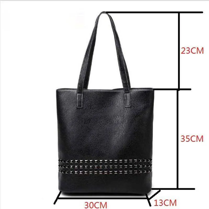 Large Rivet tote Women Shoulder Bag, Messenger Bag