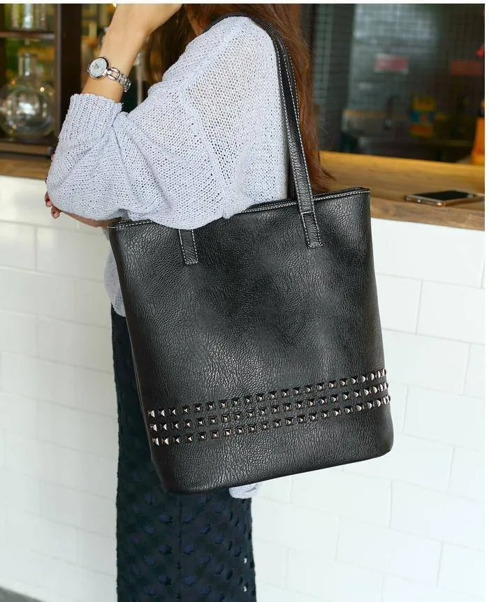 Large Rivet tote Women Shoulder Bag, Messenger Bag