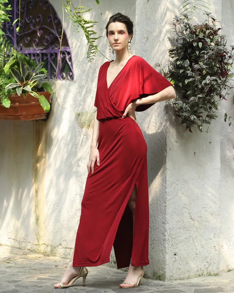 Loveleen V-Neck Jersey Maxi Dress