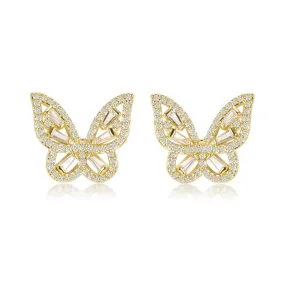 Mariposa Butterfly Gold Stud Earrings | 2ct