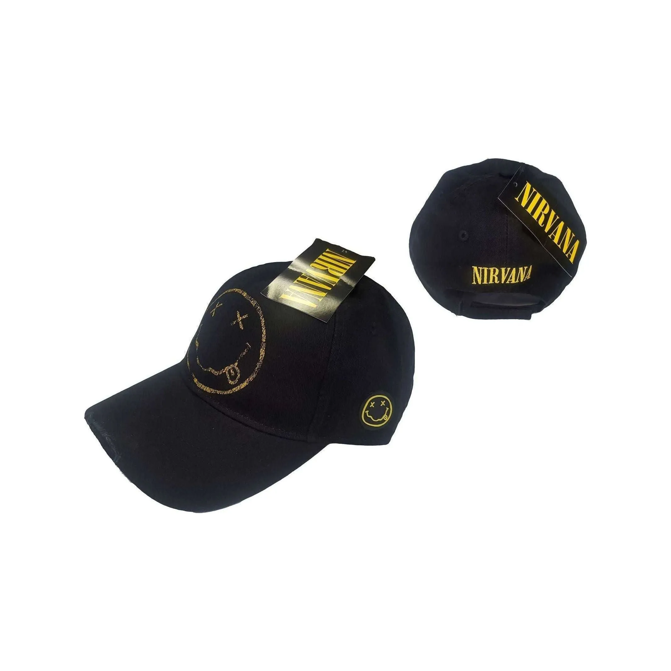 Nirvana Unisex Baseball Cap: Happy Face (Distressed)