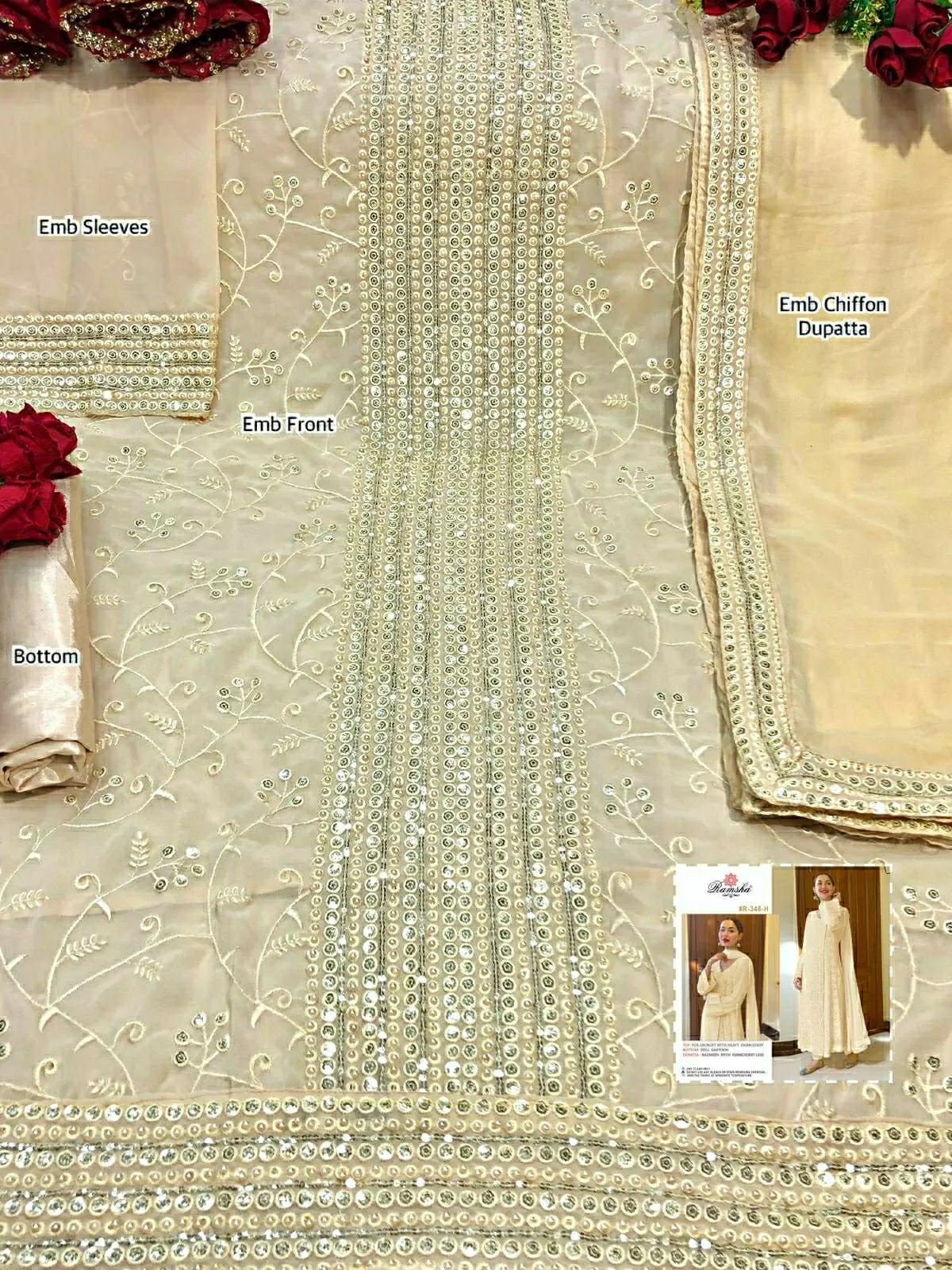 Party Wear Designer Pakistani Suite RAMSHA R-346