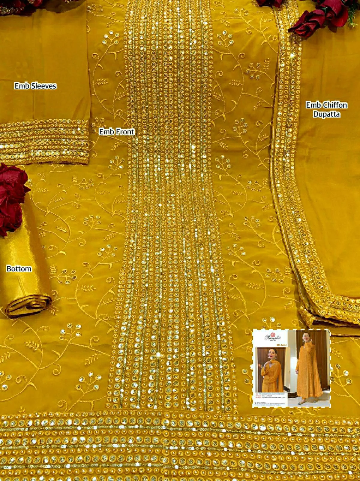 Party Wear Designer Pakistani Suite RAMSHA R-346