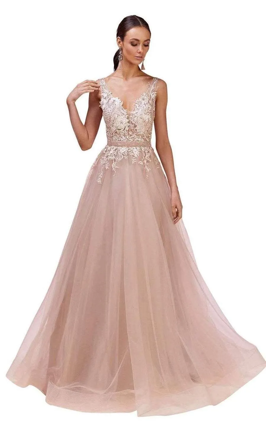 Pink dotted Evening Dress
