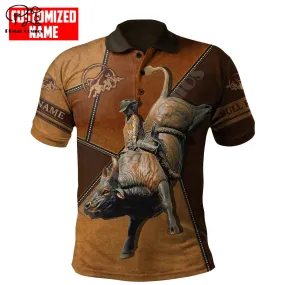 Rodeo Bull Riding Cowboy Tattoo 3DPrint Casual Polo Shirts
