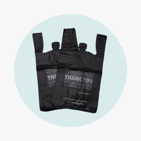 T Shirt Bags Medium 14 mic - BLACK