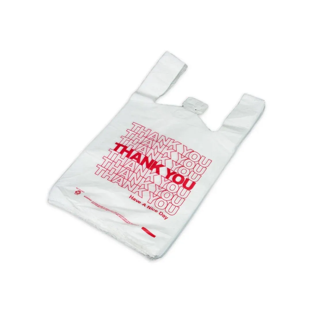 T Shirt Bags Small 14 mic - White