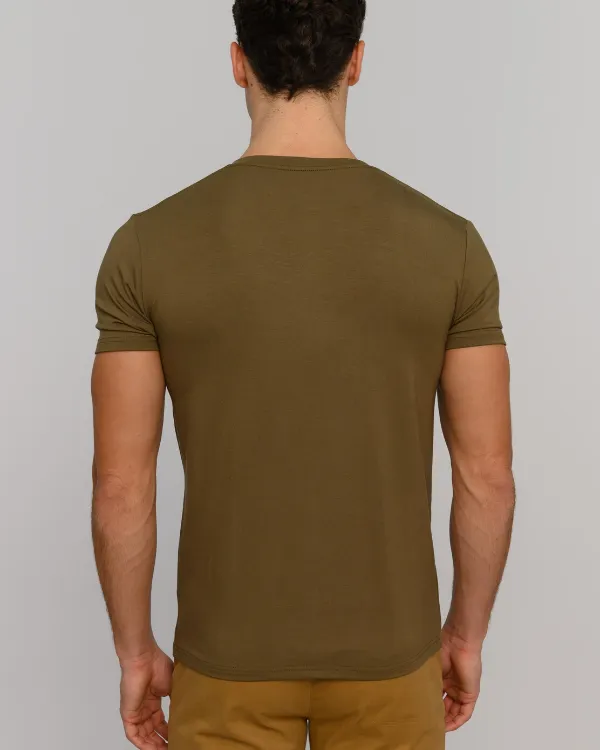 The ESNTL Olive V-Neck Tee