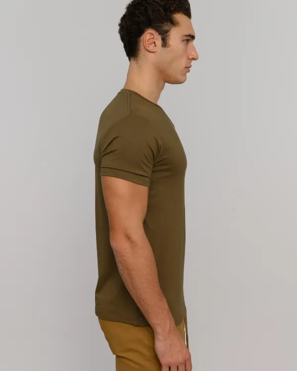 The ESNTL Olive V-Neck Tee