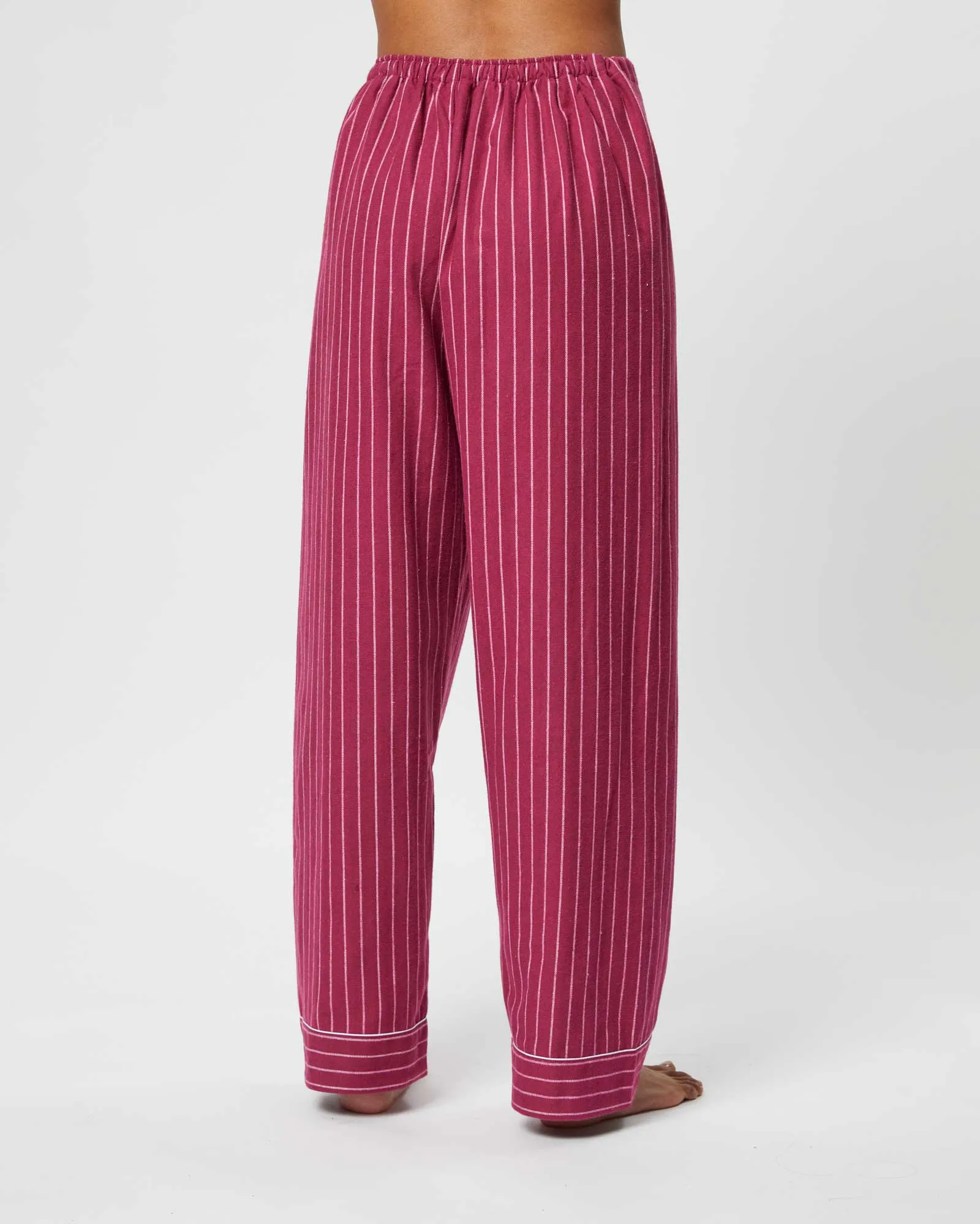 Women's Brushed Cotton Pajama Pants - Berry Stripe