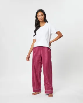 Women's Brushed Cotton Pajama Pants - Berry Stripe