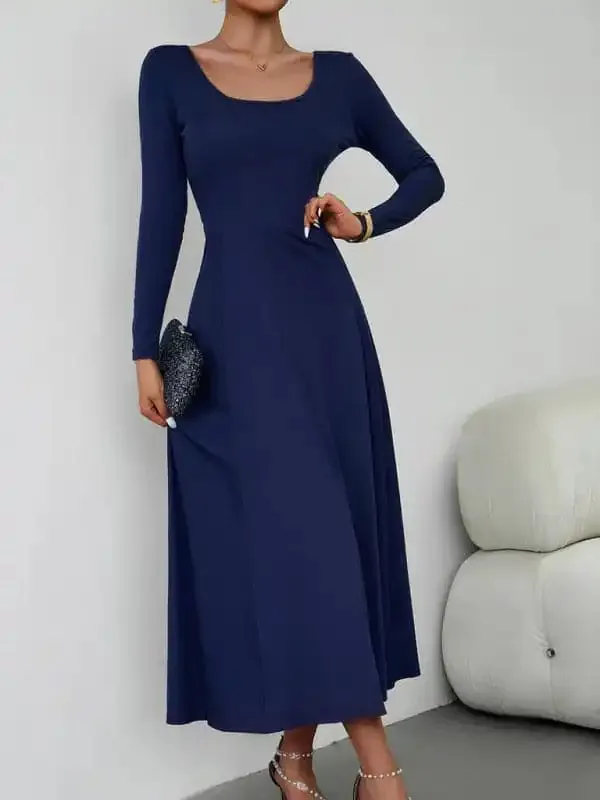 Women’s Fashion Casual Elegant Waisted Long Sleeve Dress