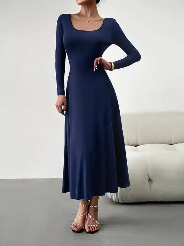 Women’s Fashion Casual Elegant Waisted Long Sleeve Dress