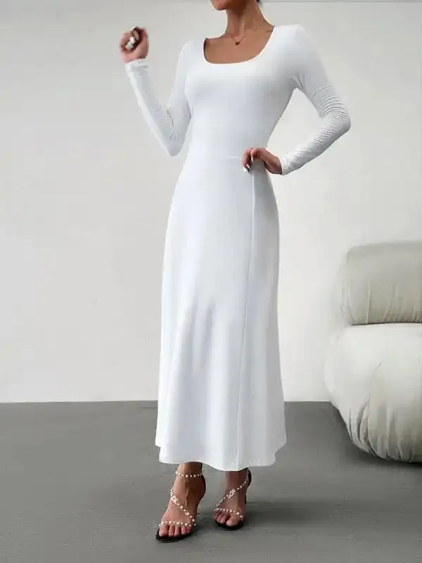 Women’s Fashion Casual Elegant Waisted Long Sleeve Dress