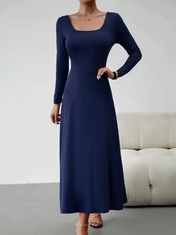 Women’s Fashion Casual Elegant Waisted Long Sleeve Dress