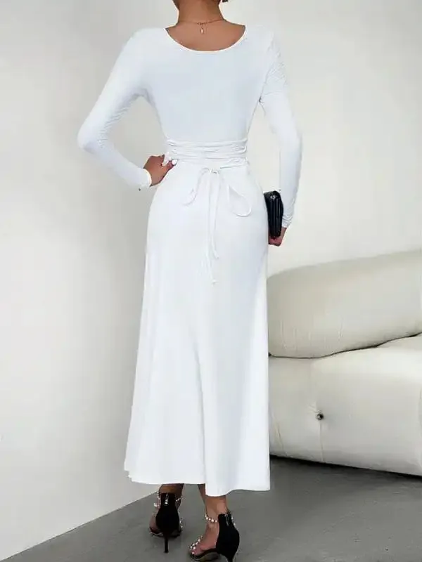 Women’s Fashion Casual Elegant Waisted Long Sleeve Dress