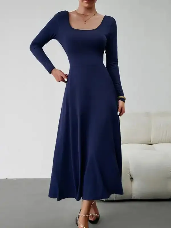 Women’s Fashion Casual Elegant Waisted Long Sleeve Dress